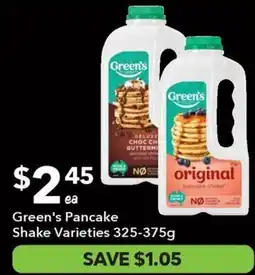 Ritchies Green's Pancake Shake Varieties offer