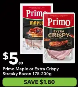 Ritchies Primo Maple or Extra Crispy Streaky Bacon offer