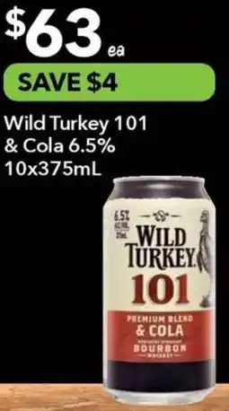 Ritchies Wild Turkey 101 & Cola 6.5% offer