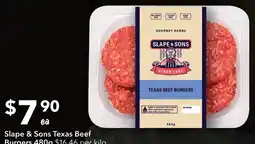 Ritchies Slape & Sons Texas Beef Burgers offer