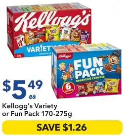 Ritchies Kellogg's Variety or Fun Pack offer