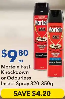 Ritchies Mortein Fast Knockdown or Odourless Insect Spray offer