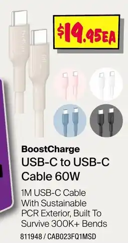 JB Hi-Fi BoostCharge USB-C to USB-C Cable 60W offer