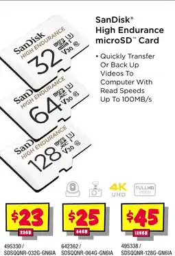 JB Hi-Fi SanDisk High Endurance microSD Card offer