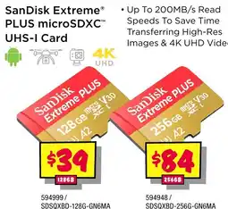 JB Hi-Fi SanDisk Extreme PLUS microSDXC UHS-I Card offer