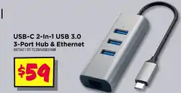 JB Hi-Fi USB-C 2-In-1 USB 3.0 3-Port Hub & Ethernet offer