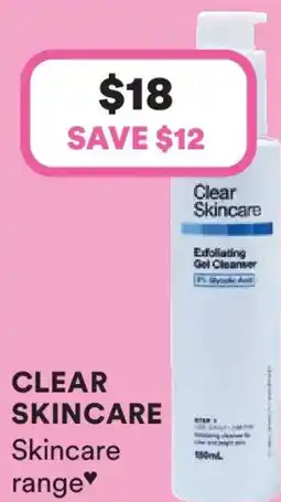 Priceline Clear skincare range offer