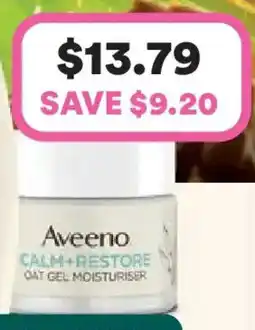 Priceline Aveeno calm+restore oat gell moisturiser offer
