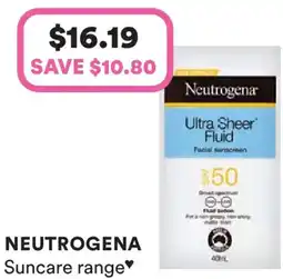 Priceline NEUTROGENA Suncare range offer