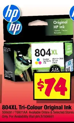 JB Hi-Fi Hp 804xl tri-colour original ink offer