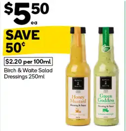 Woolworths Birch & Waite Salad Dressings offer
