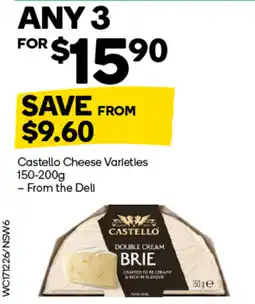 Woolworths Castello Cheese Varieties offer