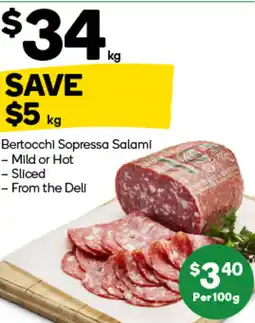 Woolworths Bertocchi Sopressa Salami offer