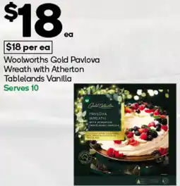 Woolworths Woolworths gold pavlova wreath with atherton tablelands vanilla offer
