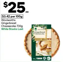 Woolworths Woolworths Gingerbread Cheesecake offer