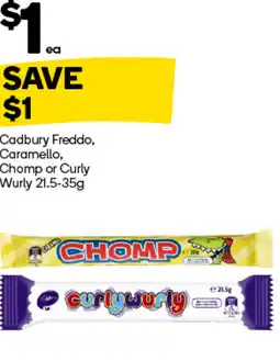 Woolworths Cadbury Freddo, Caramello, Chomp or Curly Wurly offer