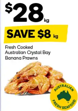 Woolworths Fresh Cooked Australian Crystal Bay Banana Prawns offer