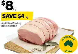 Woolworths Australian Pork Leg Boneless Roast offer