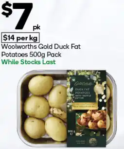 Woolworths Woolworths Gold Duck Fat Potatoes Pack offer