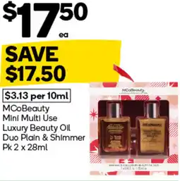 Woolworths MCoBeauty Mini Multi Use Luxury Beauty Oil Duo Plain & Shimmer offer
