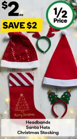 Woolworths Headbands Santa Hats Christmas Stocking offer