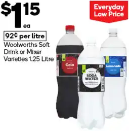 Woolworths Woolworths Soft Drink or Mixer Varieties offer