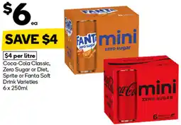 Woolworths Coca-Cola Classic, Zero Sugar or Diet, Sprite or Fanta Soft Drink Varieties offer