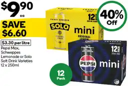 Woolworths Lemonade or Solo Soft Drink Varieties offer