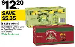 Woolworths Bundaberg Ginger Beer or Sparkling Varieties offer