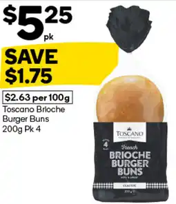 Woolworths Toscano Brioche Burger Buns Pk 4 offer