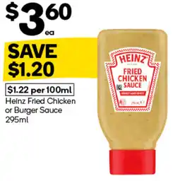 Woolworths Heinz Fried Chicken or Burger Sauce offer