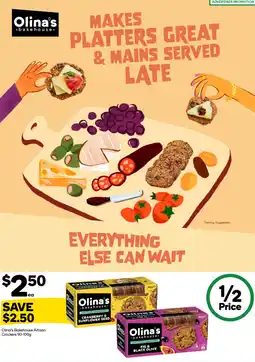 Woolworths Olina's Bakehouse Artisan Crackers offer