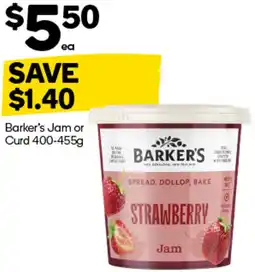 Woolworths Barker's Jam or Curd offer