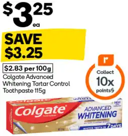 Woolworths Colgate Advanced Whitening Tartar Control Toothpaste offer