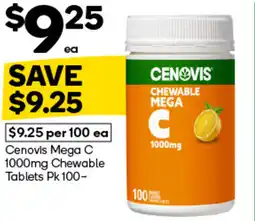 Woolworths Cenovis Mega C Chewable Tablets Pk 100- offer