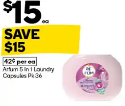 Woolworths Arfum 5 In 1 Laundry Capsules Pk 36 offer