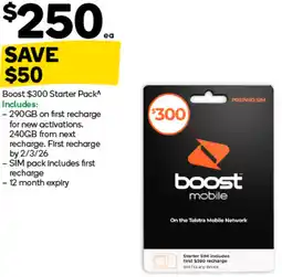 Woolworths Boost $300 Starter Pack offer
