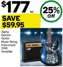 Woolworths Alpha Electric Guitar Music String Instrument 20W Amplifier offer