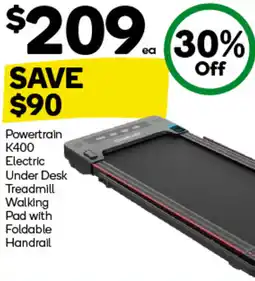 Woolworths Powertrain K400 Electric Under Desk Treadmill Walking Pad with Foldable Handrail offer