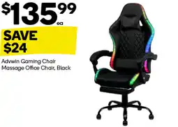 Woolworths Advwin Gaming Chair Massage Office Chair, Black offer
