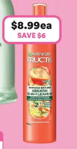 Priceline Garnier fructis keratin 10-in-1 leave-in offer