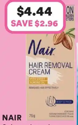 Priceline Nair Hair Removal Cream with Sweet Almond Oil Body & Face offer