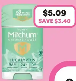 Priceline Mitchum Natural Deodorant Stick Eucalyptus offer
