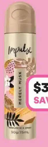 Priceline Impulse Body Spray Merely Musk offer