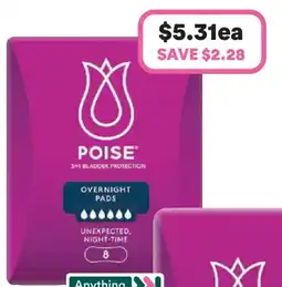 Priceline Poise overnight pads offer
