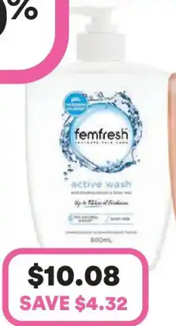 Priceline Femfresh active wash offer