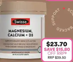 Priceline Swisse ultiboost magnesium, calcium + d3 offer