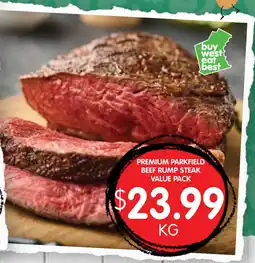 Spudshed Premium parkfield beef rump steak value pack offer