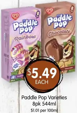 Spudshed Paddle Pop Varieties offer