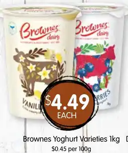 Spudshed Brownes Yoghurt Varieties 1kg D'Orsogna Shortcut Bacon Rindless offer
